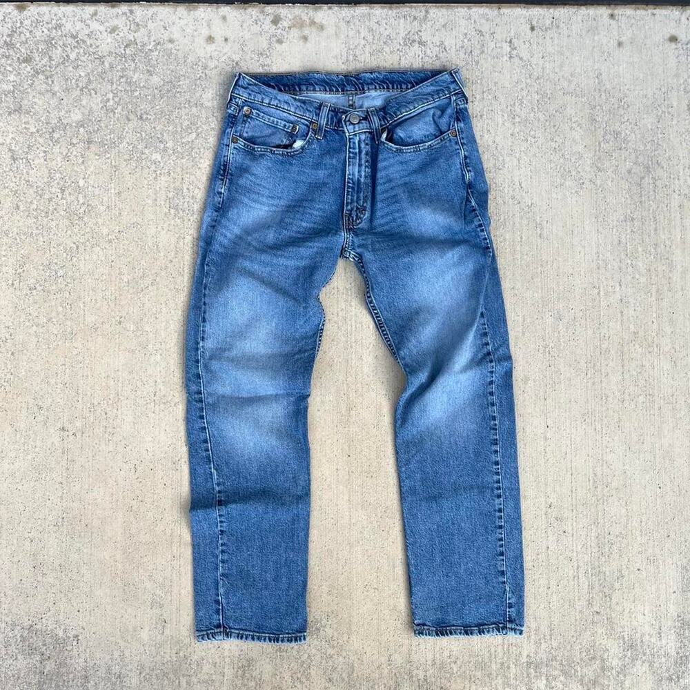 514 Factory Whispering Medium Blue Rinse Denim Wash  EUC